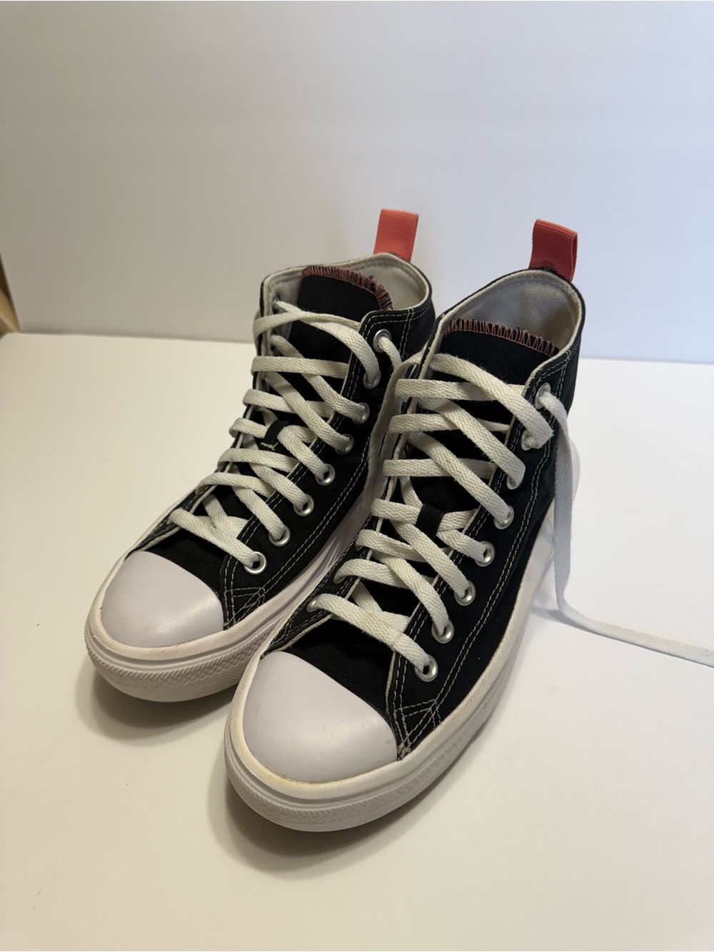 Converse Chuck Taylor Black & White High-Top Platform Sneakers Sz 5 - Picture 8 of 8